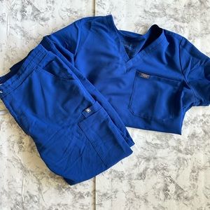 Figs Royal Blue scrub set - PETITE
